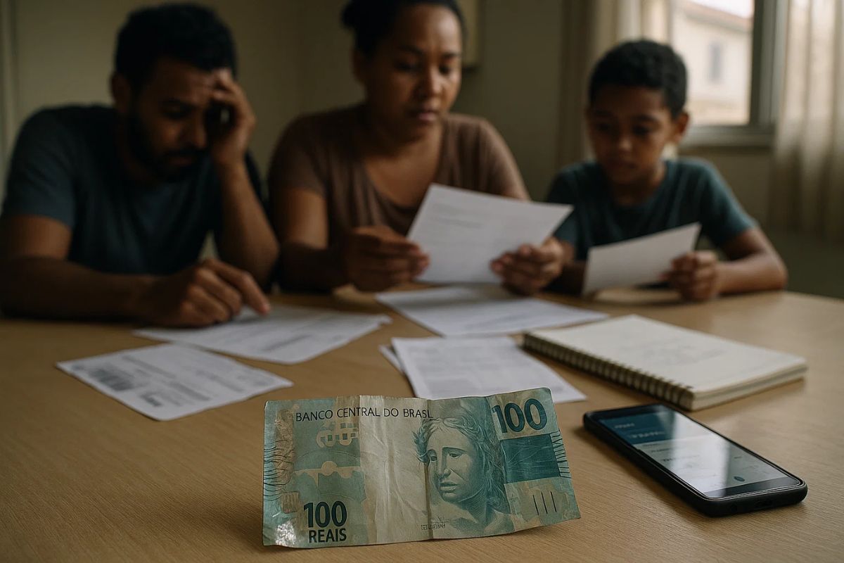 Uma família de baixa renda que perdeu o poder de compra