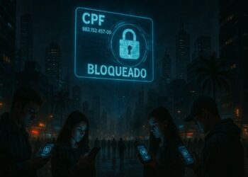 Uma ferramental de exclusão de CPF mostra no holograma o CPF bloqueado por saúde mental