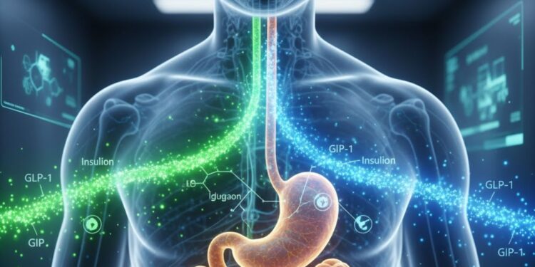 Imagem de um corpo após tomar Tirzepatida