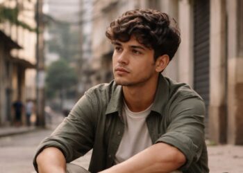 Um jovem pensando na idade em que termina a adolescência