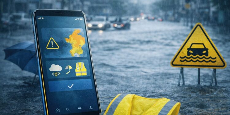 Alerta de chuva e alagamento