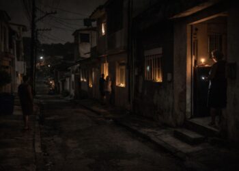 Fotografia à noite após um apagão