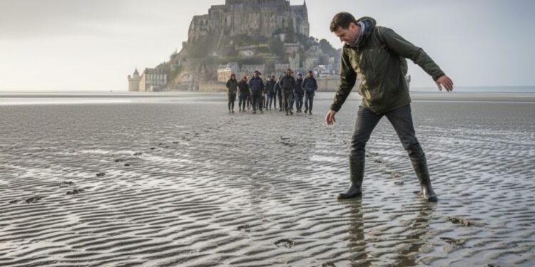 Guia passando por uma areia movediça