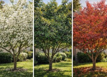 Árvore que muda de cor 3 vezes ao ano