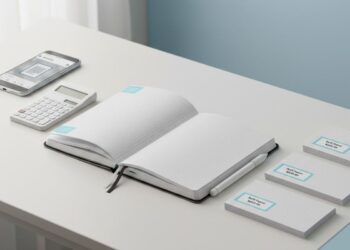 Um Caderno inteligente em cima da mesa