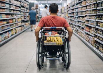 Carrinho de mercado adaptado após nova lei em MS