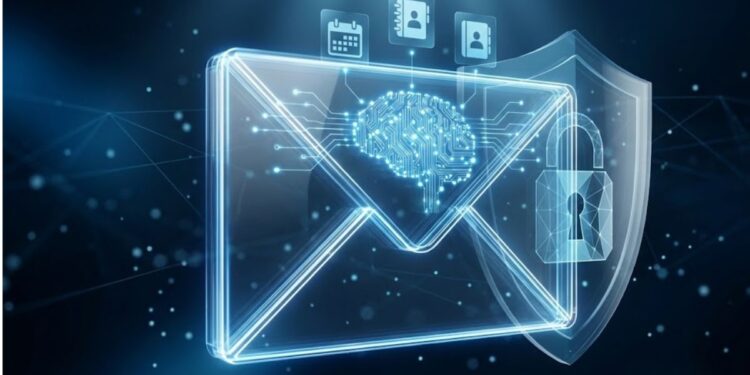 Ilustração digital de Assistentes de e-mail com IA