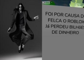 Felca ao lado uma das mensagens que crianças deixaram no Roblox