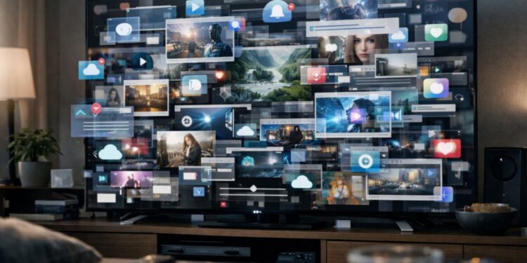 IA Sloop do Google na tela da televisão