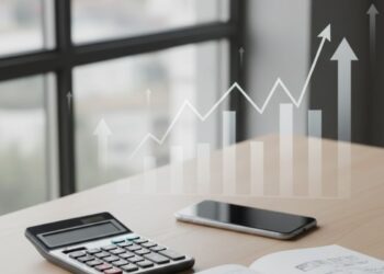 Um celular e calculadora representam investimentos que rendem 1% ao mês