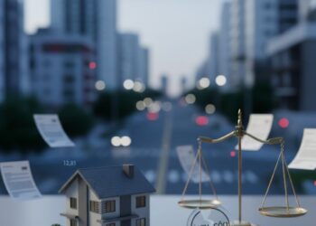 Imagem ilustrando a Isenção IPTU com uma casa em miniatura ao lado de uma balança da justiça