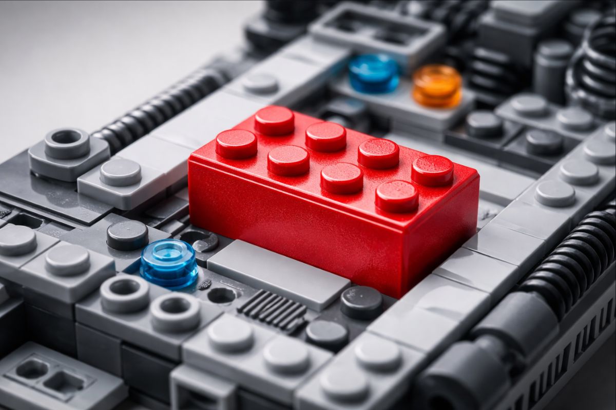 Um smart brick da Lego