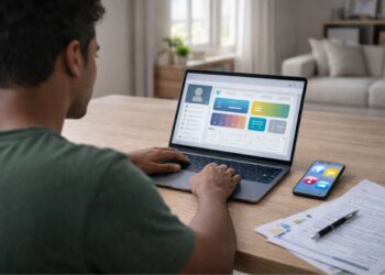 Um jovem em frente ao notebook procura a Lista de espera do ENEM