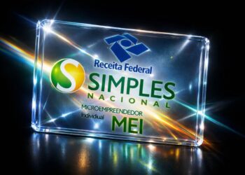 Cartão de vidro e cristal do MEI, representando o novo valor de contribuição