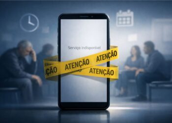 Ilustração do aplicativo Meu INSS fora do ar