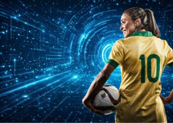 Marta representando o Mundial feminino 2026 com a camisa da Seleção do Brasil nº 10