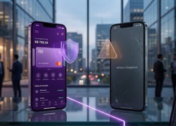 App Nubank em um celular ao lado de outro apagado