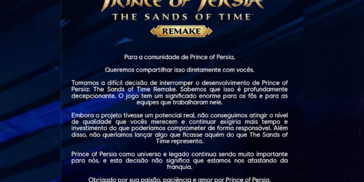 Anúncio do cancelamento do Prince of Persia