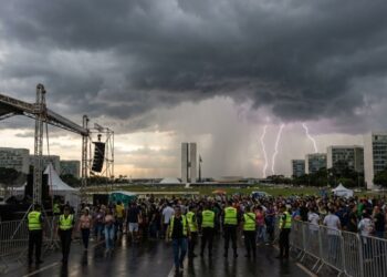 Raios durante o evento de Nikolas Ferreira no DF