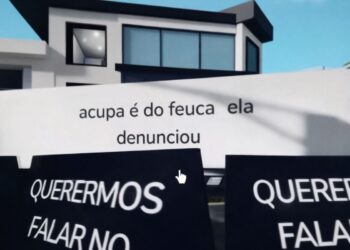 Imagem da manifestação no Roblox das crianças