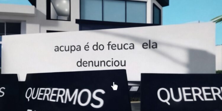 Imagem da manifestação no Roblox das crianças