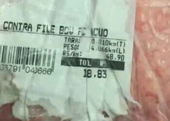 Contrafilé com etiqueta a R$ 18,83