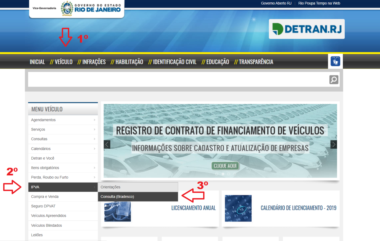 DETRAN RJ IPVA pode ser consultado e emitido no site