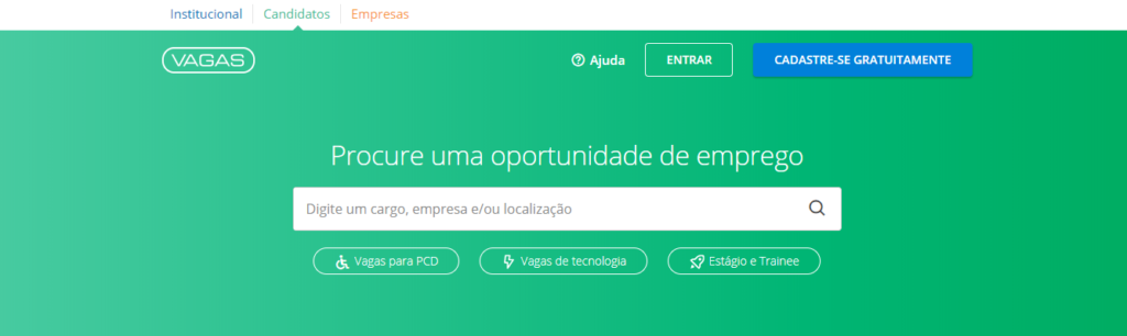 Plataformas de busca de empregos: Vagas.com