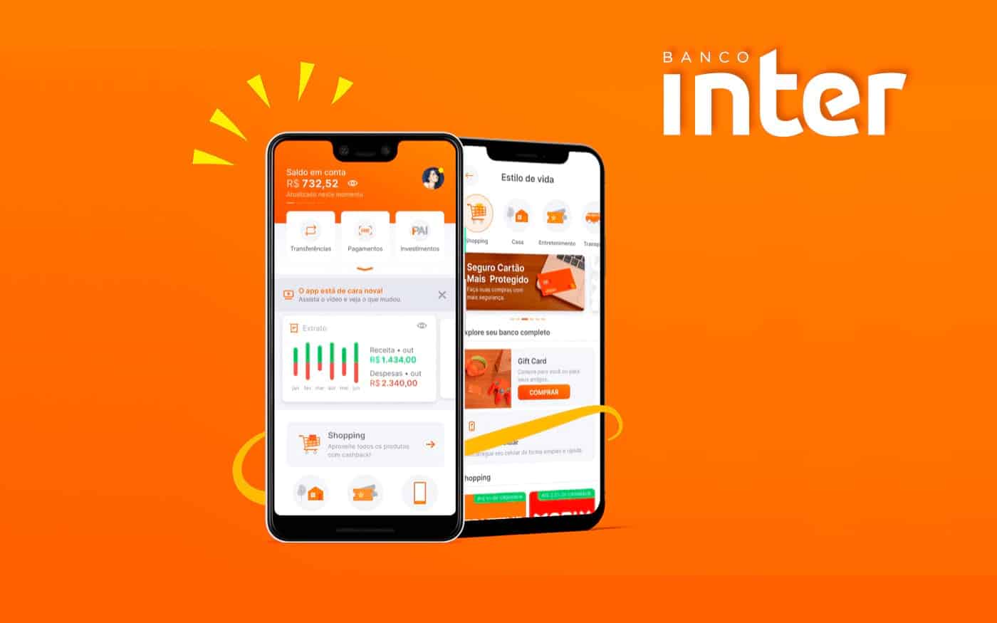 Novo aplicativo do Banco Inter oferece cashback em dobro durante a