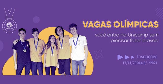 Vestibular 2021 da Unicamp abre inscrições para candidatos premiados em Olimpíadas