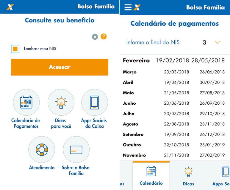 Aplicativo do Bolsa Família (Imagem: Reprodução/ APP Caixa)