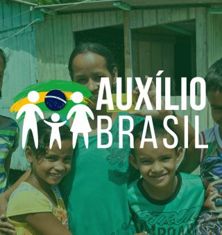 Imagem com logotipo alternativo do novo programa do governo federal, o Auxílio Brasil