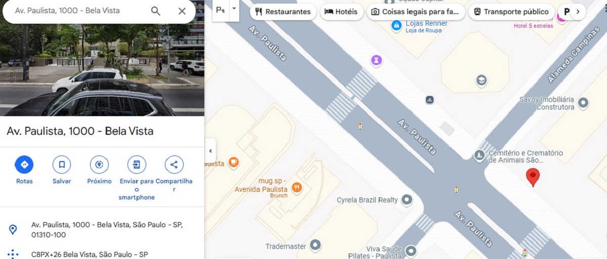 Captura de tela do Google Maps