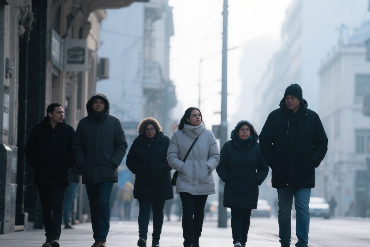Pessoas caminhando pela cidade mais gelada do Brasil