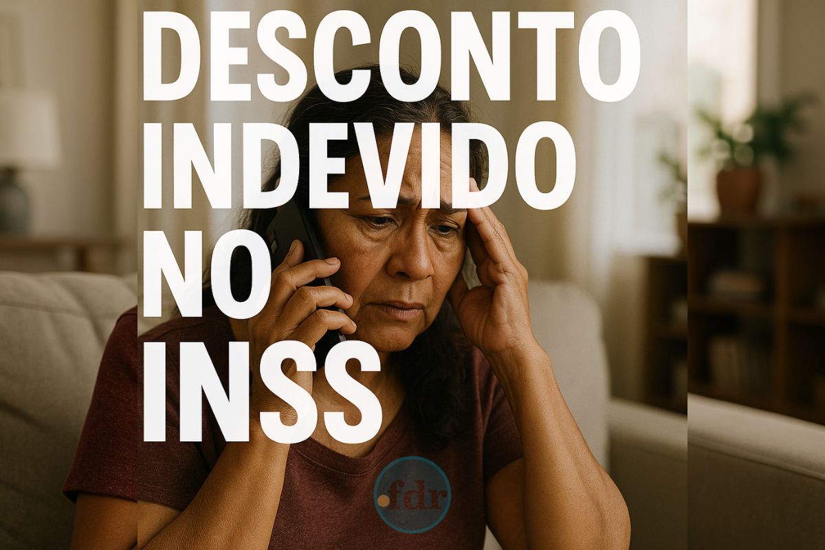 Uma senhora preocupada, ela fala ao telefone após ter desconto indevido no seu benefício do INSS