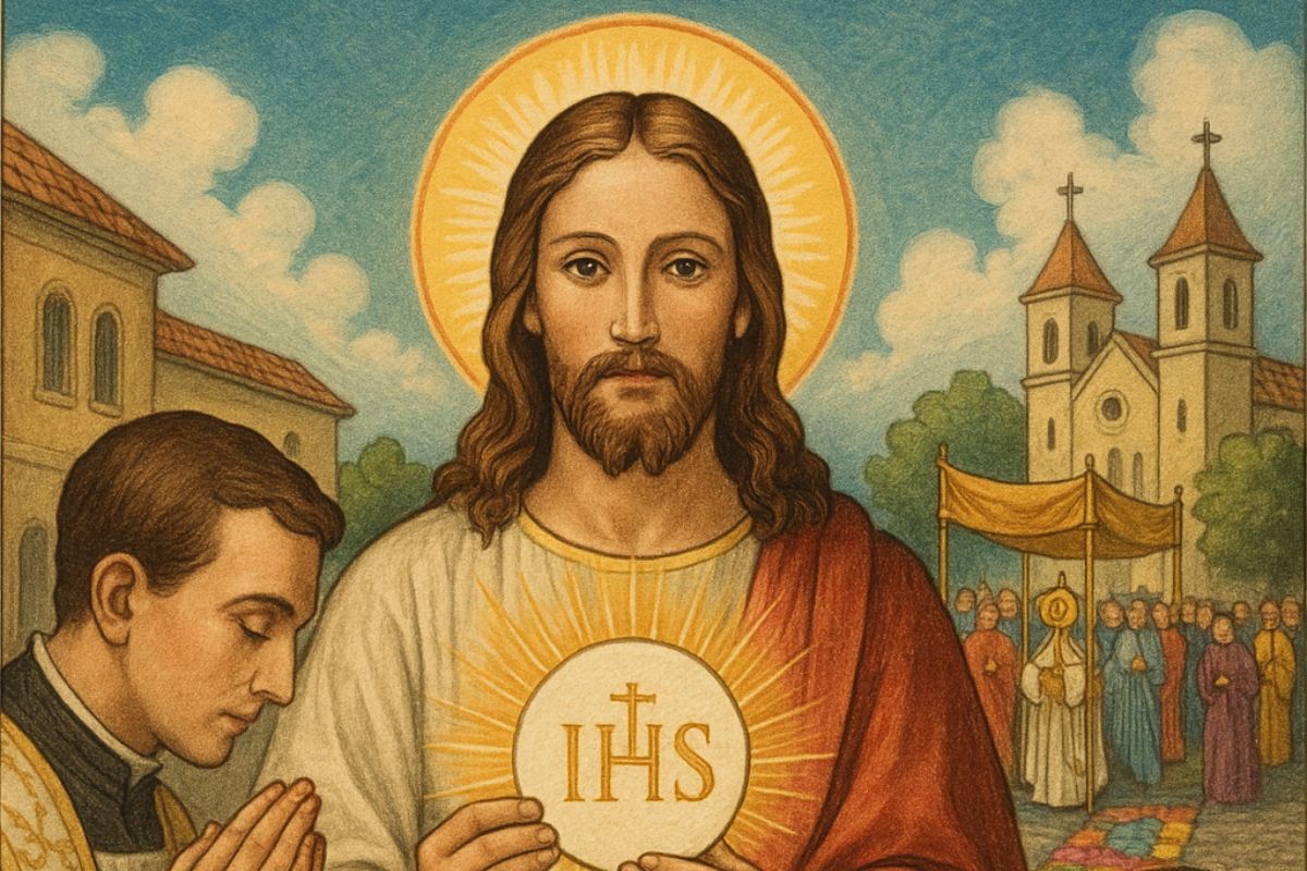 Uma ilustração do feriado de Corpus Christi
