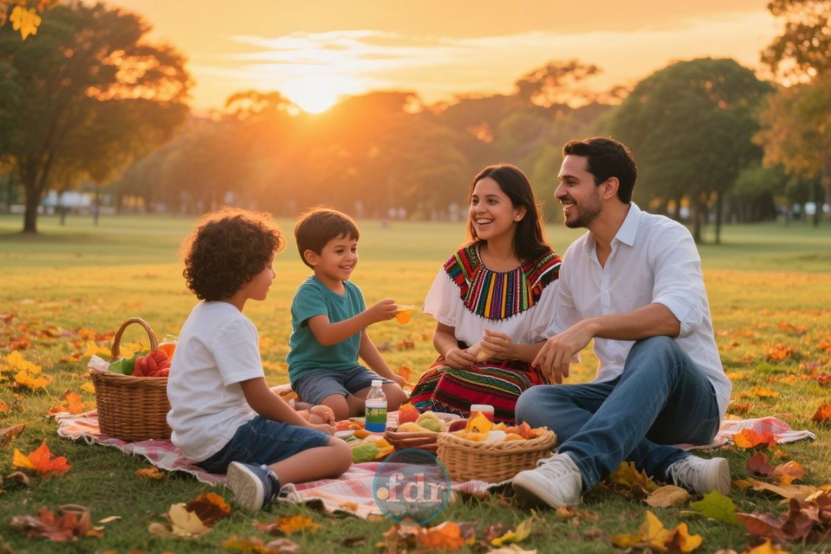 Uma família faz piquenique no parque de uma das cidades com MELHOR QUALIDADE DE VIDA