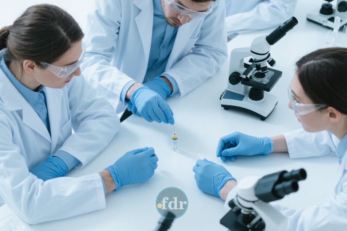 Grupo de cientistas olhando a Nova vacina da Fiocruz