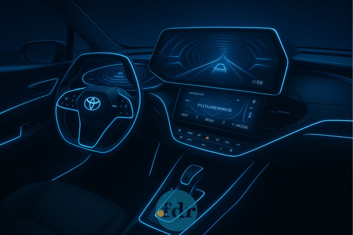 O interior de um Toyota futurista