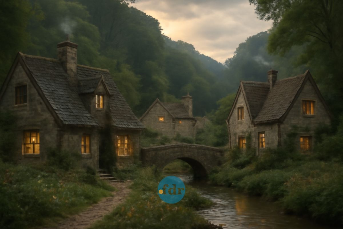 Imagem de um vilarejo escondido no interior