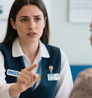 Uma atendente fala com a senhora que o INSS repensa e não vai mais liberar dinheiro