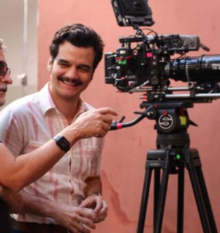 Kleber Mendonça Filho ao lado de Wagner Moura