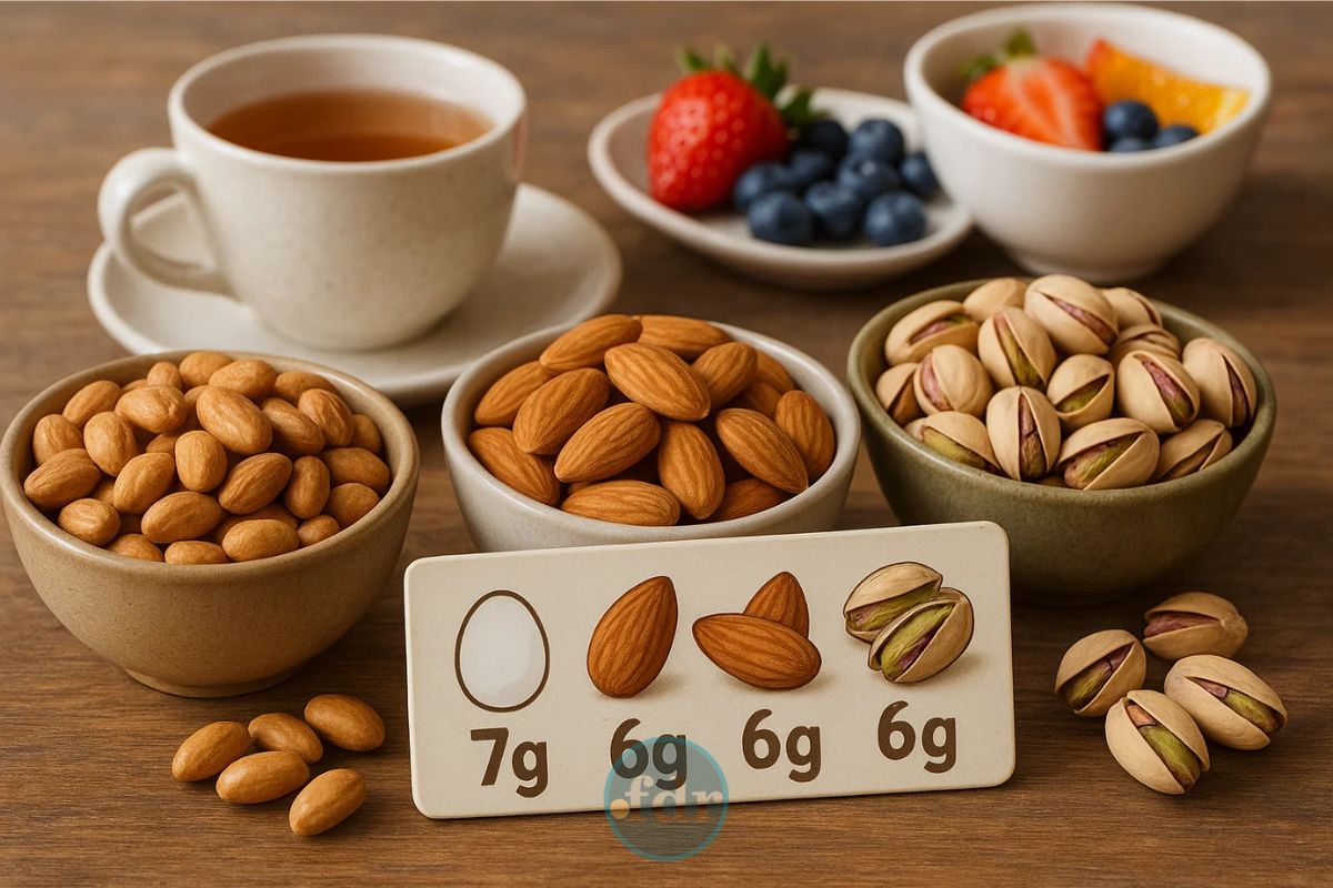 Destaque a 3 nozes que têm mais proteína do que ovo