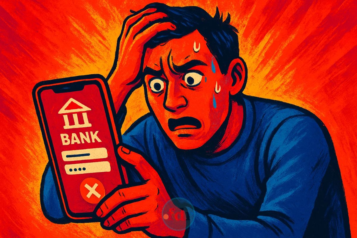Um homem não consegue entrar no Agibank