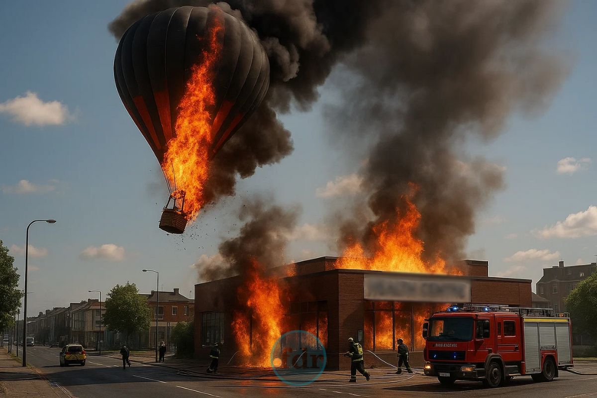 Imagem ilustrando momento em que balão cai