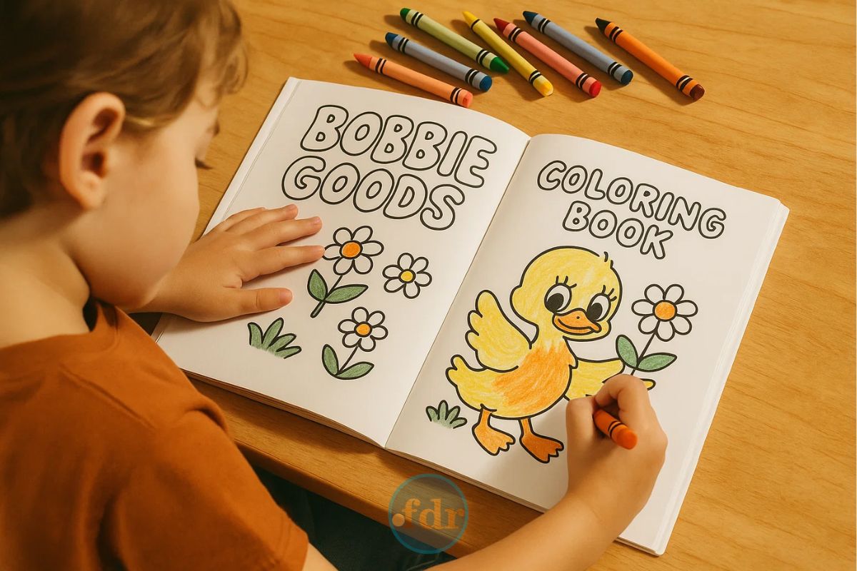 Uma menina pintando um livro Bobbie Goods
