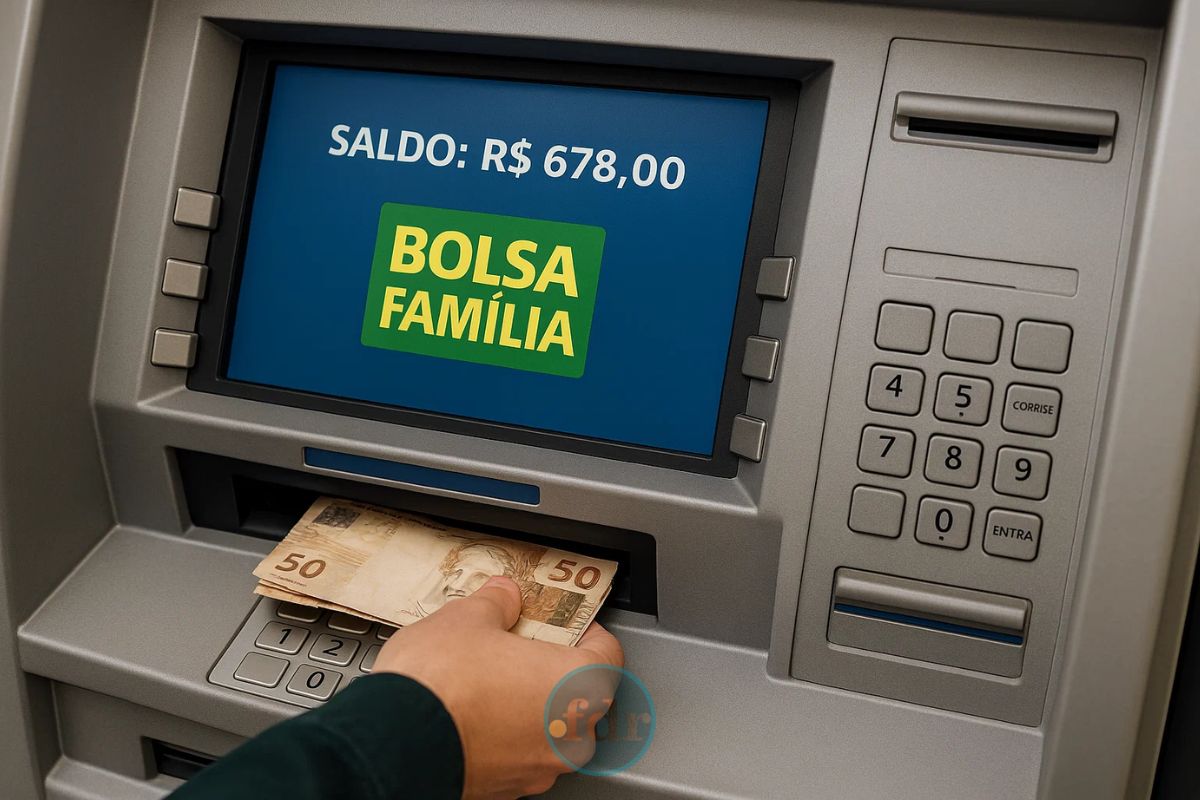 Pessoa sacando o Bolsa Família