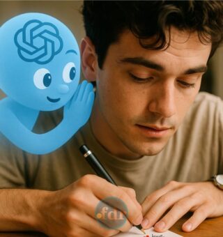 Um rapaz recebendo dicas do ChatGPT para fazer Frases dia dos namorados