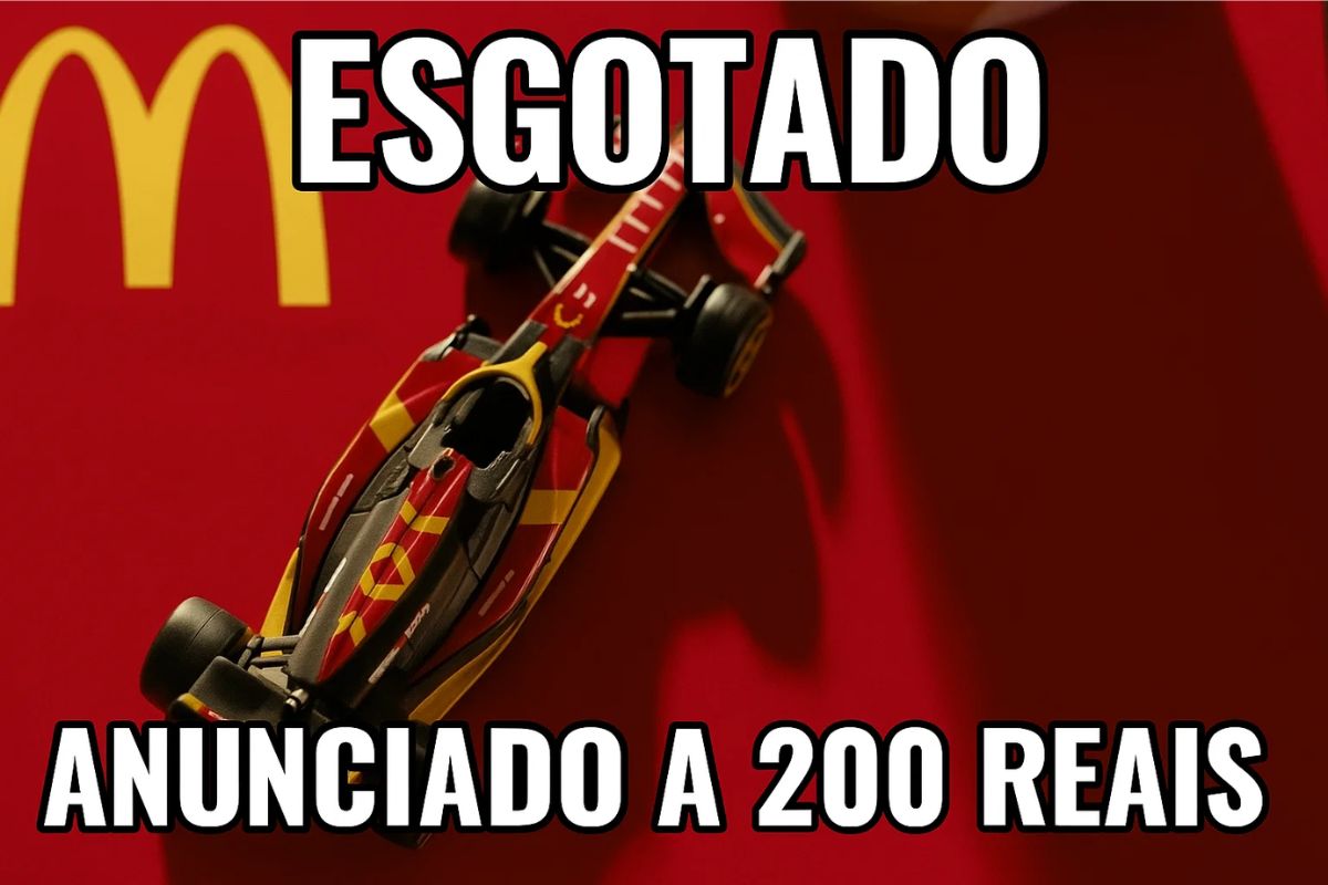 Carrinho do McDonald's com escrito de "Esgotado" na tela