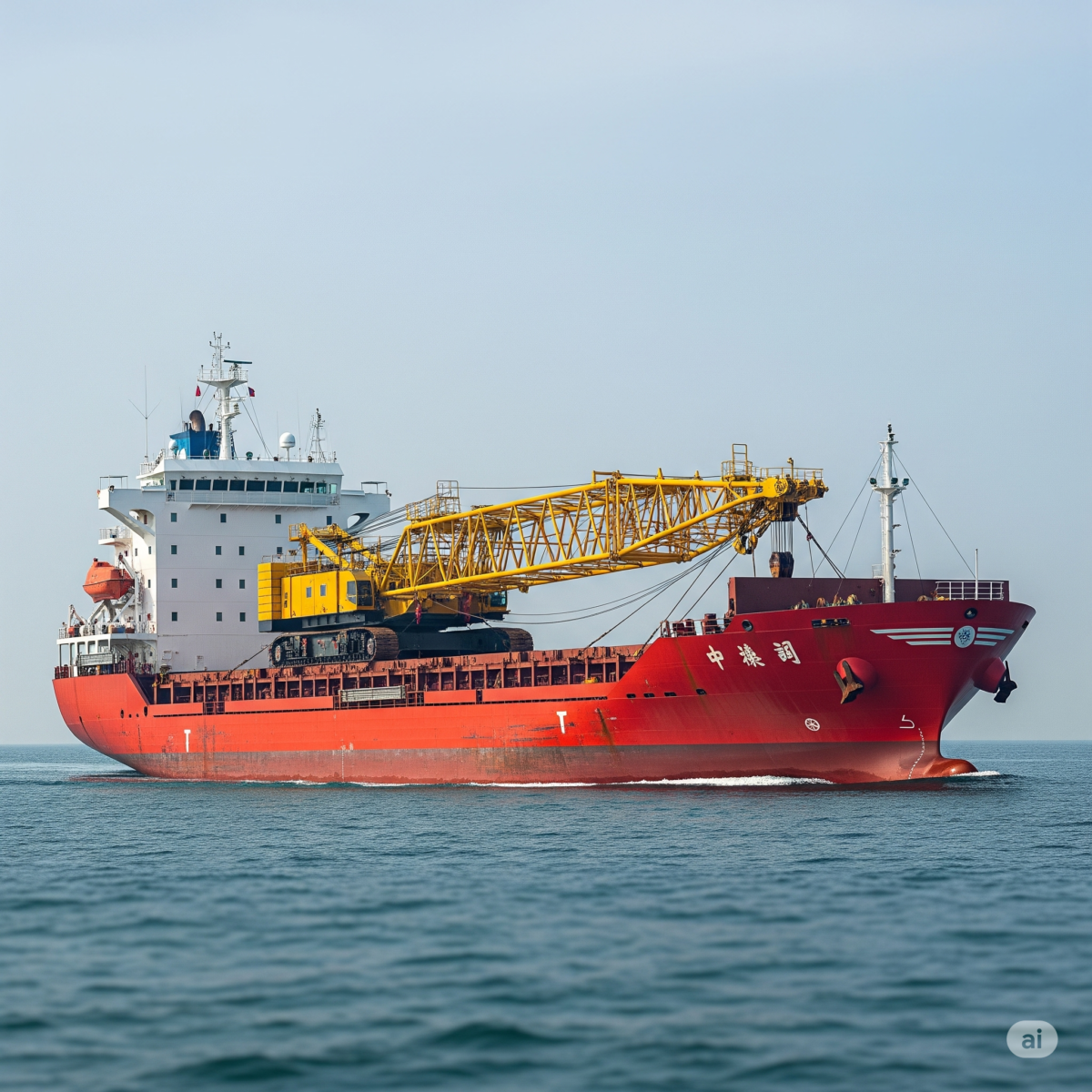 Conheça o navio chinês que transportou gruas gigantes: 80 metros de altura impressionam